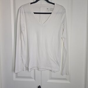 Tentree 10 Tree Long Sleeve Shirt Women's Light Cream  V-Neck Sz S